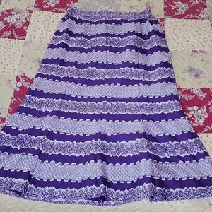 Vintage Handmade Purple White BoHo Floral Skirt Sz Med? Cottagecore Granny OOAK